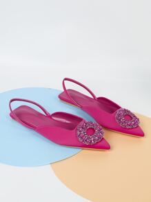 優雅復古風格平底鞋帶方頭和舒服後帶,歐美風格