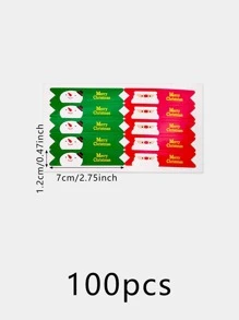 100 de bucăți autocolante pentru ambalaj cadou din hârtie cu model Moș Crăciun, autocolante creative de etanșare pentru ambalare - Multicolor - Vizualizare 2