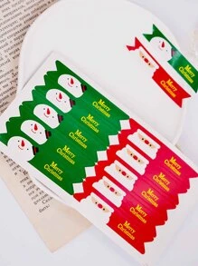 100 de bucăți autocolante pentru ambalaj cadou din hârtie cu model Moș Crăciun, autocolante creative de etanșare pentru ambalare - Multicolor - Vizualizare 3