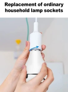 1 件 E27 室内全景摄像机，355° 平移/倾斜，2.4GHz 和 5GHz WiFi 1080P 智能家居安全摄像头，带运动检测报警、彩色夜视、双向音频 - SENTKENG CAMERA - 白色 - 查看 3