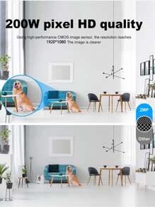 1 件 E27 室内全景摄像机，355° 平移/倾斜，2.4GHz 和 5GHz WiFi 1080P 智能家居安全摄像头，带运动检测报警、彩色夜视、双向音频 - SENTKENG CAMERA - 白色 - 查看 10