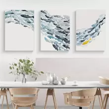 3pcs/Set Unframed Water Color Fish Group Wall Art Canvas Posters Gifts Birthday Graduation Coastal Decor Coastal Decor Beach Decor