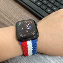 GWENLAND 编织弹力单圈表带，兼容 表带 38 毫米 40 毫米 41 毫米 42 毫米 44 毫米 45 毫米 49 毫米，男女皆宜，尼龙弹力表带，腕带兼容 Series 8 7 6 SE 5 4 3 2 1 Ultra，可作为返校学生的礼物 - 軍綠色 - 查看 8