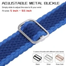 GWENLAND 编织弹力单圈表带，兼容 表带 38 毫米 40 毫米 41 毫米 42 毫米 44 毫米 45 毫米 49 毫米，男女皆宜，尼龙弹力表带，腕带兼容 Series 8 7 6 SE 5 4 3 2 1 Ultra，可作为返校学生的礼物 - 軍綠色 - 查看 6