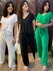 Women Two-piece Outfits - 白色 - 查看 1