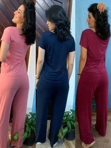 Women Two-piece Outfits - 藕粉色 - 查看 2