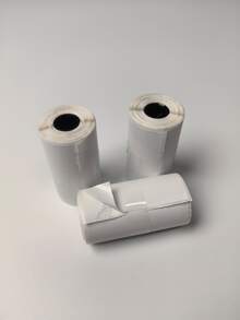 M02x/t02專用白色貼紙熱敏紙,十年黑色白色相片黏性紙50mm X3.5m,3卷 - 白色 - 查看 2