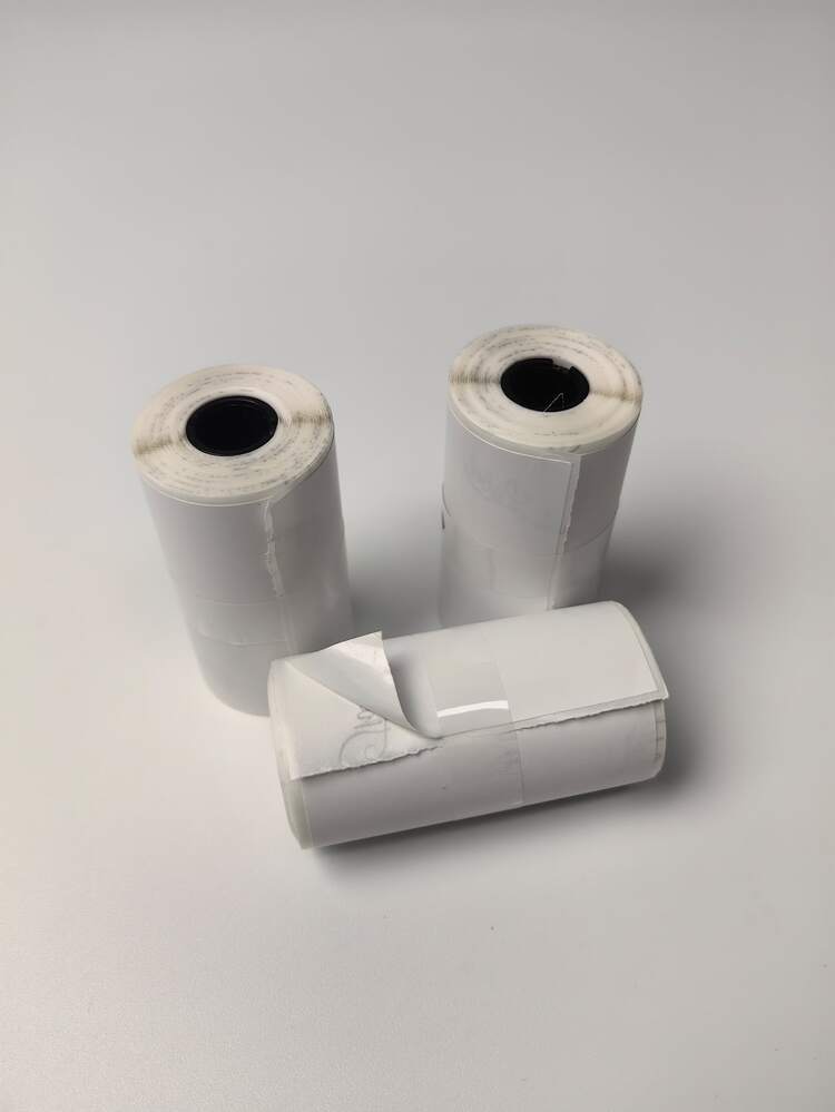 M02x/t02專用白色貼紙熱敏紙,十年黑色白色相片黏性紙50mm X3.5m,3卷 - 白色 - 查看 2