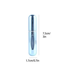 1 Miếng Nước hoa Nạp tiền Chai Mini di động Có thể Nạp lại Xịt nước Bình Hương thơm Pump Loại vỏ Trống Mỹ phẩm Hộp đựng Máy phun sương Cho du lịch 5ML - Màu xanh lam - Xem 4