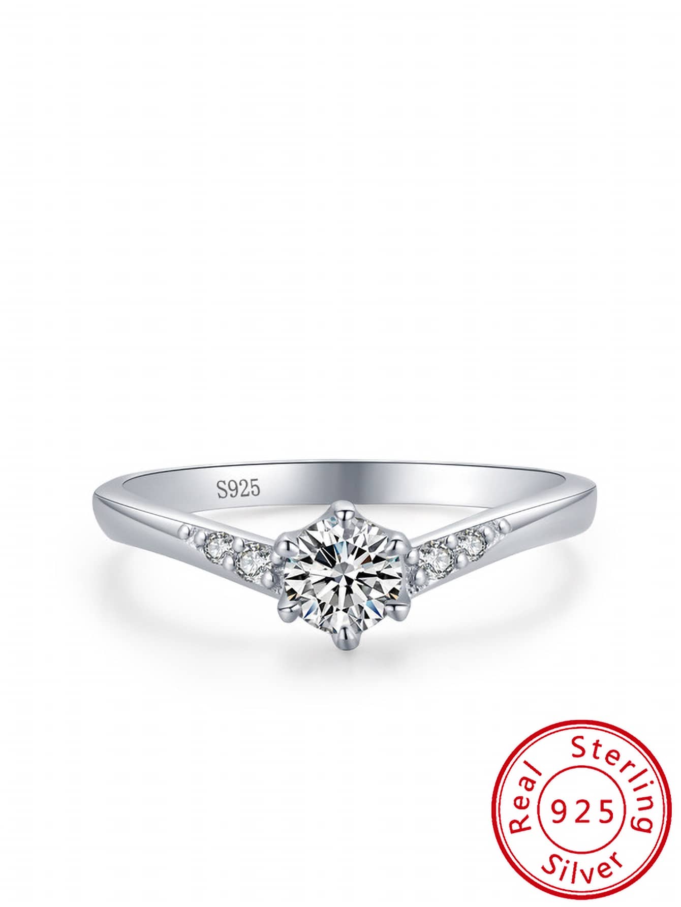 S925 Bạc nguyên chất Nhẫn Đối với phụ nữ , Châu Âu và Châu Mỹ Phong cách , Thiết kế độc nhất , Ánh sáng sang trọng , Thanh lịch Và Sáng bóng Giống như kim cương Nhẫn , Đúng mốt Và Linh hoạt Đồ trang sức , Thích hợp Cho đám cưới Nhẫn , Buổi tiệc Và Sang trọng Đẹp Qủa tặng , Bạc nguyên chất Nhẫn , Hoàn hảo Đối với Nhẫn - Bạc - Xem 1