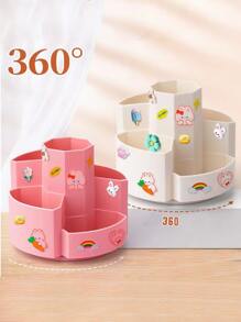 Hộp đựng bút xoay 360 ° Sắp xếp bàn làm việc Hộp đựng bút chì học sinh dung lượng cao Hộp đựng cọ trang điểm đa chức năng cho văn phòng tại nhà, trường học, không nhãn dán - Hồng - Xem 6