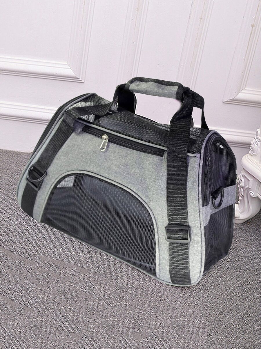 New Portable Pet Carrier, Soft-Sided Cat Carrier For Medium Cats And Small Dogs Up To 15 Lbs, Pet Carrier Bag, Airline Approved Travel Dog Carrier, Pet Tote Bag, Pet Backpack - Grey - View 1
