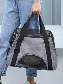 New Portable Pet Carrier, Soft-Sided Cat Carrier For Medium Cats And Small Dogs Up To 15 Lbs, Pet Carrier Bag, Airline Approved Travel Dog Carrier, Pet Tote Bag, Pet Backpack - Grey - View 3