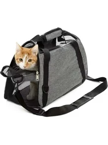 New Portable Pet Carrier, Soft-Sided Cat Carrier For Medium Cats And Small Dogs Up To 15 Lbs, Pet Carrier Bag, Airline Approved Travel Dog Carrier, Pet Tote Bag, Pet Backpack - Grey - View 7