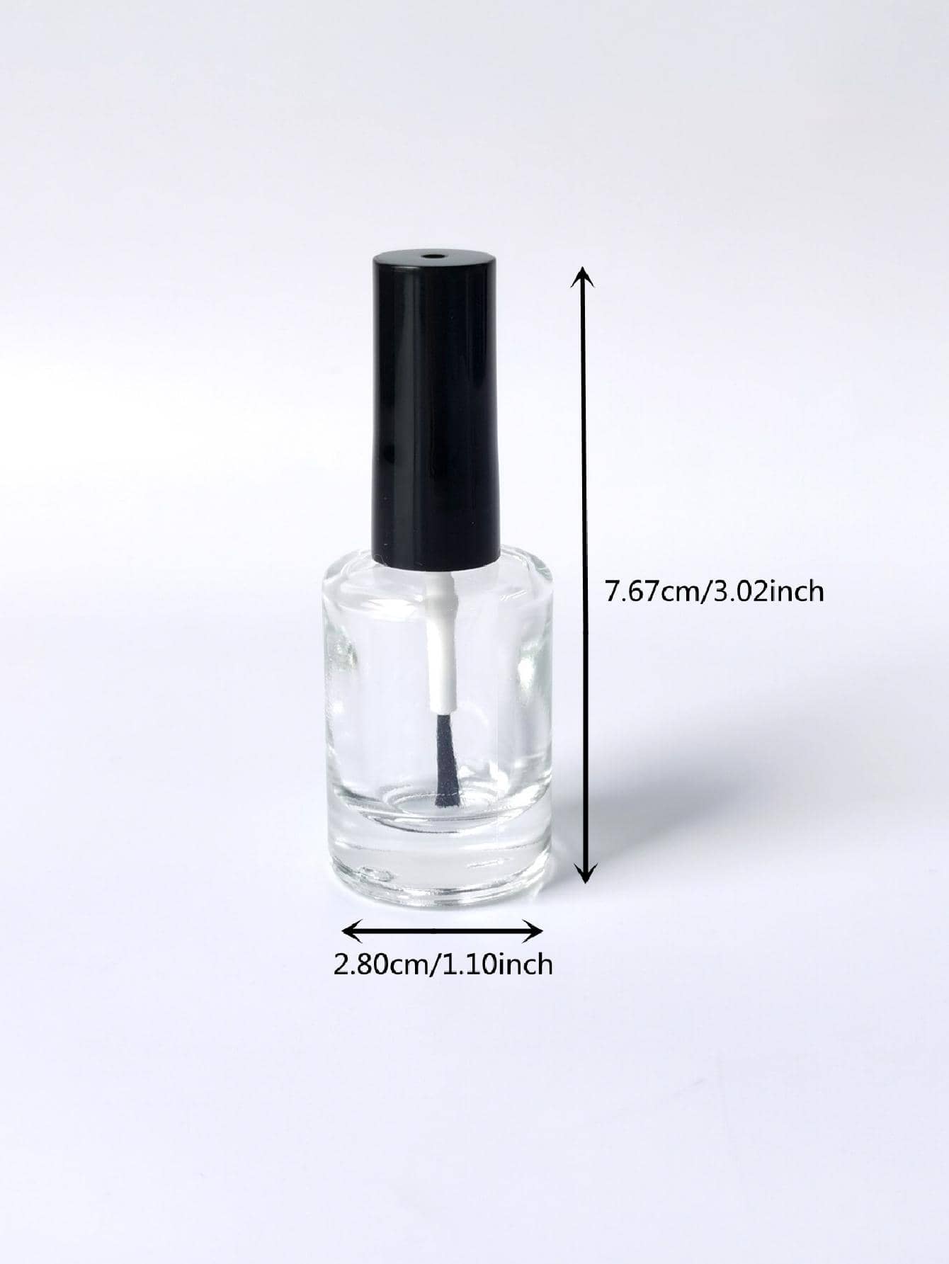 2pcs, 10ml Round Glass Empty Nail Polish Bottles With Brush And Cap