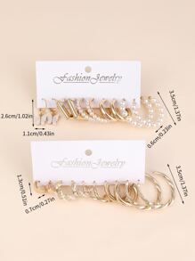 10 Paare Schmetterlings-geometrie-ohrringe Mit Imitiertem Perlen Dekor