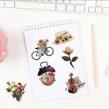 50pcs Mixed Pattern Paper Assorted Stickers, Creative Classical Stickers For DIY - Multicolor - View 7