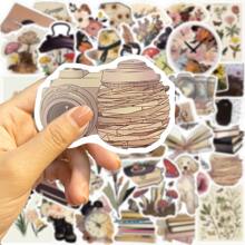 50pcs Mixed Pattern Paper Assorted Stickers, Creative Classical Stickers For DIY - Multicolor - View 4