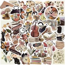 50pcs Mixed Pattern Paper Assorted Stickers, Creative Classical Stickers For DIY - Multicolor - View 1