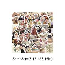 50pcs Mixed Pattern Paper Assorted Stickers, Creative Classical Stickers For DIY - Multicolor - View 9