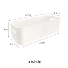 1pc White Storage Basket, For Home Use To Store Makeup, Snacks, Phone Cases On Desktop, Or To Organize Bathroom, Kitchen - White - View 6