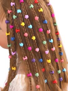 100 piezas mezcla aleatoria color dulce flor & burbuja Horquilla Set para niñas , puede ser usado para fiesta , festival de música , recorrido , vacación , foto