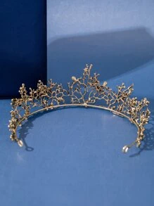 Vương miện Baroque Vintage Chuồn Chuồn Nhánh Hoa San Hô Pha Lê Mũ Trụ Cho Nữ Nữ Hoàng Nữ Cô Gái Cô Dâu Cô Dâu Công Chúa Sinh Nhật Cuộc Thi Đám Cưới Trang Phục Hóa Trang Halloween Đảng Boho Tiaras - màu đen - Xem 3