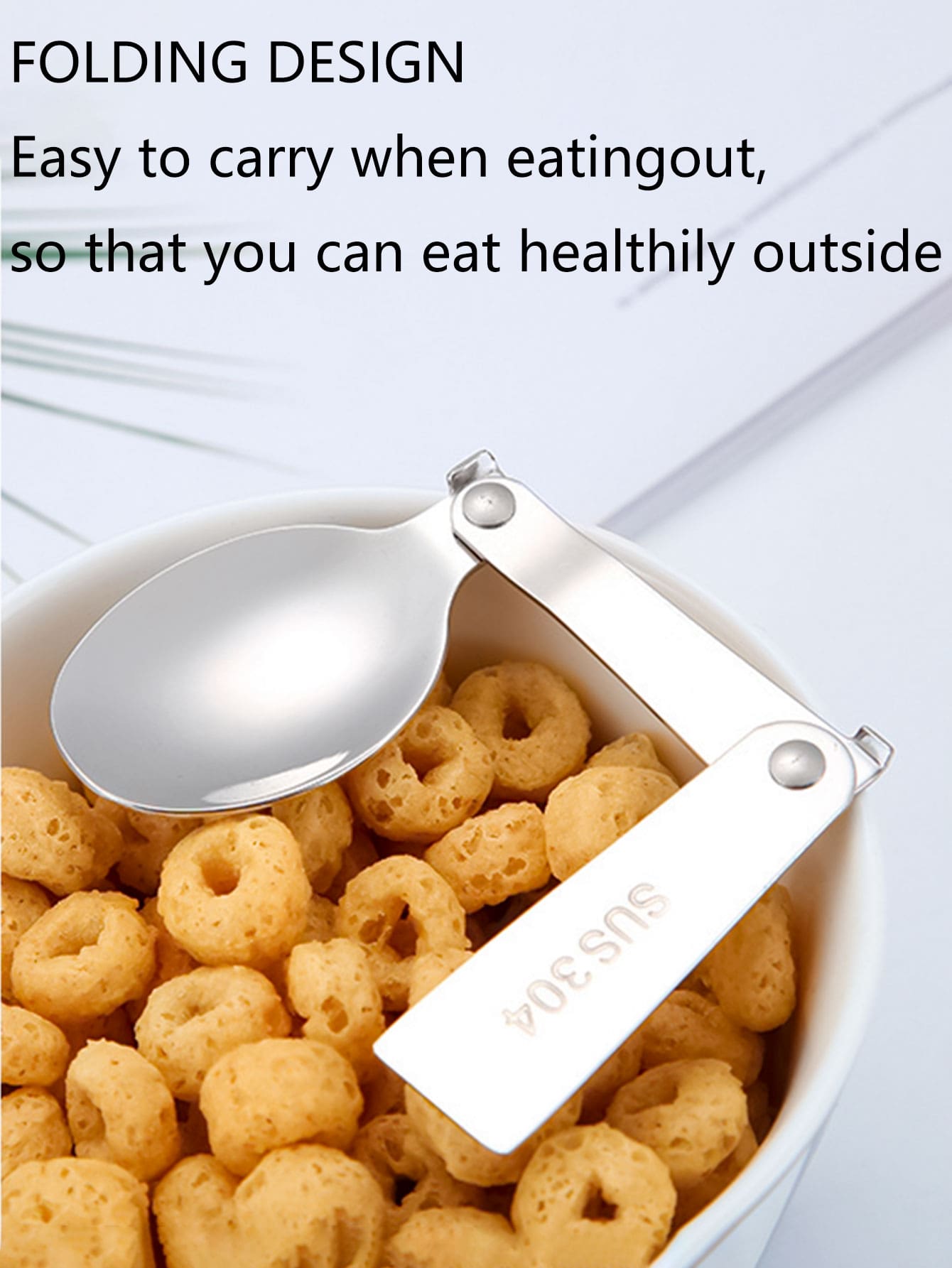 304 Stainless Steel Folding Spoon & Fork & Knife Combo, Portable And