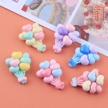 10pcs Glossy Heart Shaped Balloons Diy Cream Glue For Mobile Phone Case, Fridge Magnet, Hairpin, Resin Accessories(random Color)