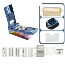 蔬菜切碎機-多功能切片機&&碎紙機&切片機廚房工具 - 藍色 - 查看 1