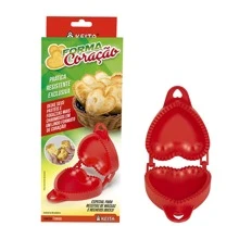 Forma Molde Fecha Pastel Coração Plástica - Vermelho - Visão 4