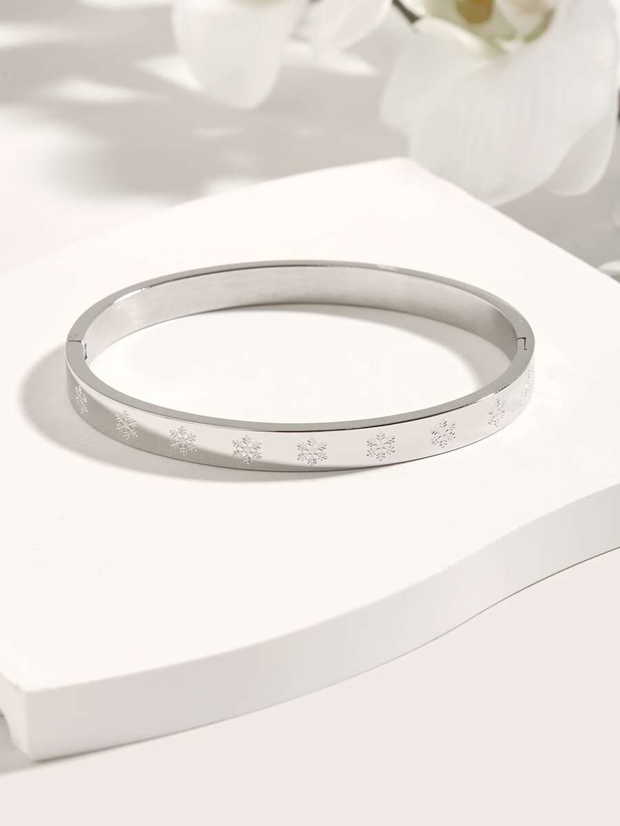時尚雪花設計手環 - 銀色 - 查看 1