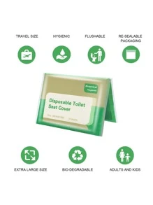 20 Gói Giấy Trắng Đơn Giản Bọc Ghế Ngồi Vệ Sinh, Di Động Dùng Một Lần Bọc Ghế Ngồi Vệ Sinh Để Sử Dụng Tại Nhà - trắng - Xem 2