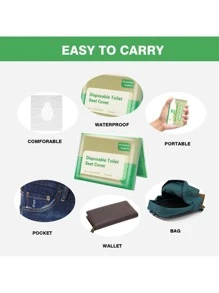 20 Gói Giấy Trắng Đơn Giản Bọc Ghế Ngồi Vệ Sinh, Di Động Dùng Một Lần Bọc Ghế Ngồi Vệ Sinh Để Sử Dụng Tại Nhà - trắng - Xem 4