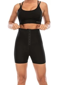 Sports Outdoor High Waist Skinny Sweat Pants Shapewear Waist Trainer Corset - Silver - View 7