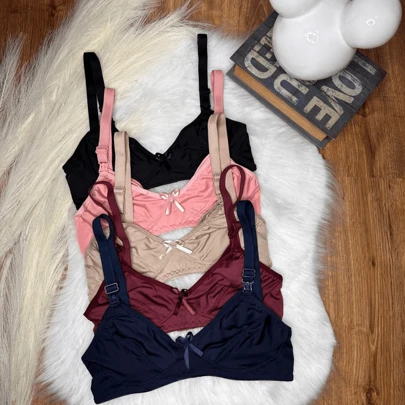 kit 5 Sutiã Para Amamentação em Microfibra de Poliéster pós parto maternidade tic tac