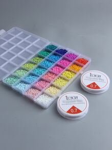 Diy Jewelry Making Kit With 24 Grids Includes Glass Beads, Striped Beads For Bracelet, Necklaces, Great Birthday Gift - sd24g006 - View 3