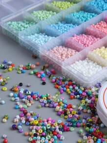 Diy Jewelry Making Kit With 24 Grids Includes Glass Beads, Striped Beads For Bracelet, Necklaces, Great Birthday Gift - sd24g006 - View 9