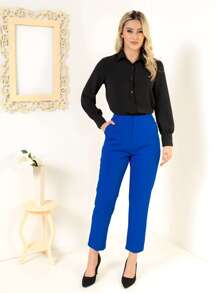 Women Pants - 藍色 - 查看 1