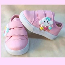 Tênis nuvem chuva de amor rosa bebê menina infantil - Rosa Bebê - Visão 1