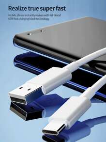 2 piezas USB C Cable , USB A a USB C Cable 12W , 2.4A USB A a USB C Cargador Cable , USB A a Type C cargar - Beis - Ver 2