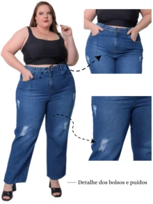 Plus Size Jeans - Azul lavado medio - Ver 3