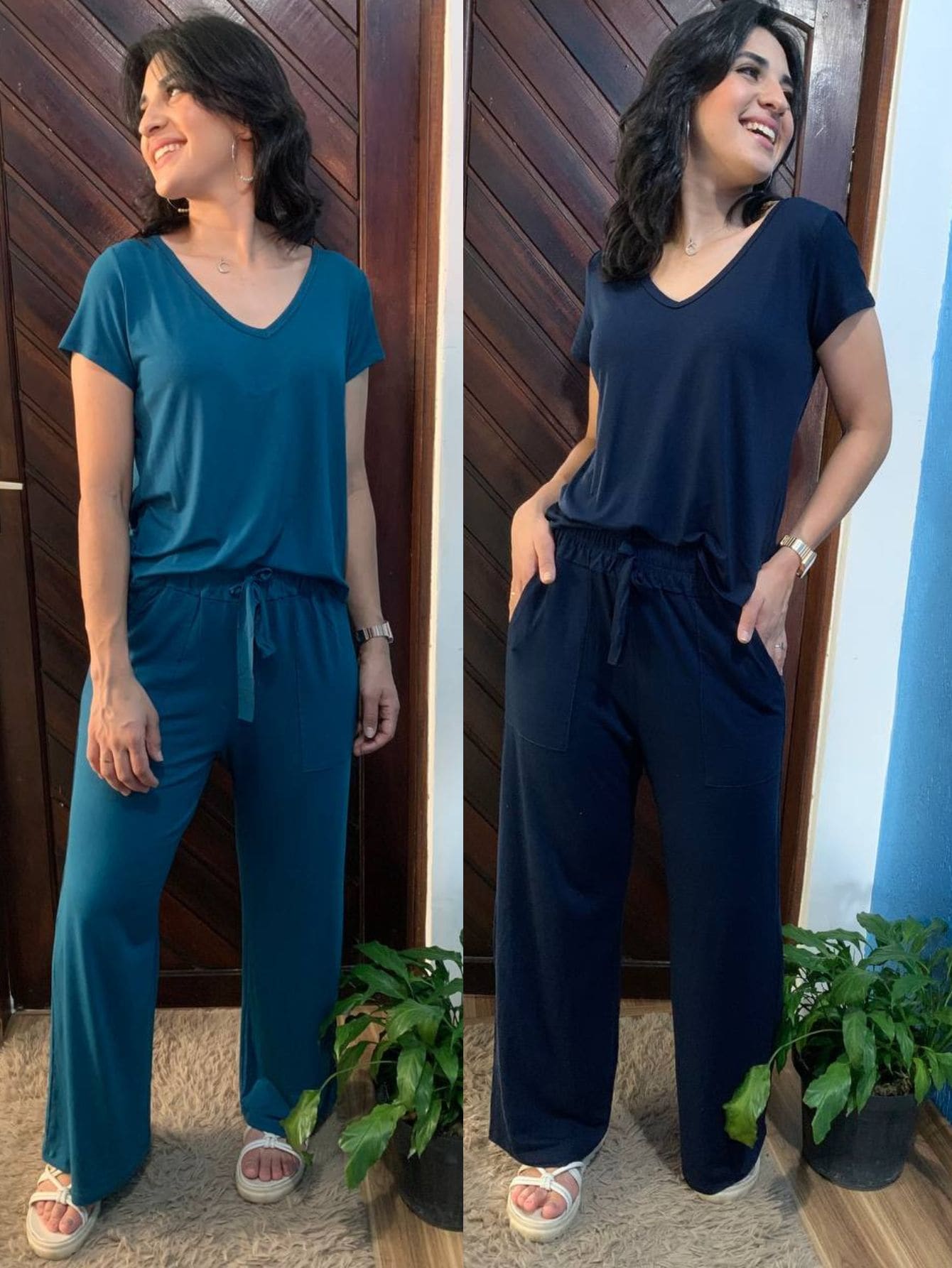 Women Two-piece Outfits - 水鴨藍 - 查看 1