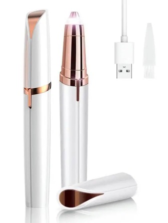 1pc Eyebrow Trimmer, Rechargeable Eyebrow Razor For Women, Painless Eyebrow Hair Remover Tool For Face Nose Hair Removal
