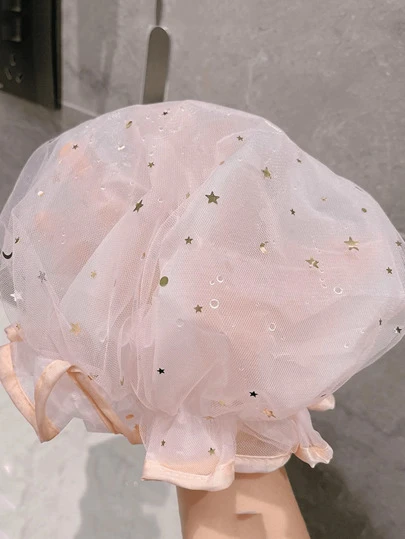 1pc Reusable Double-Layer Shower Cap, Waterproof Bath Cap And Hair Cover For Kitchen Or Diy Hair Treatment Home Bathroom Decor Fall Decor Back To School