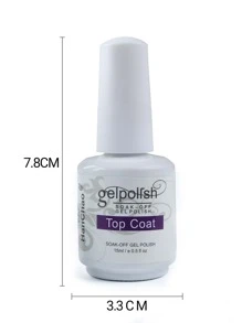 1 件 15 毫升免擦拭凝胶面漆，光泽持久，可浸泡 LED 指甲灯凝胶，适合女性