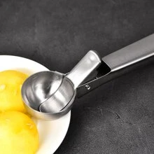1 pieza de acero inoxidable Cucharada de helado con Cuchara de fruta , helado bola cavador , fruta cavador para sandía , cantalupo con papaya , fruta con helado Cuchara - Plateado - Ver 3