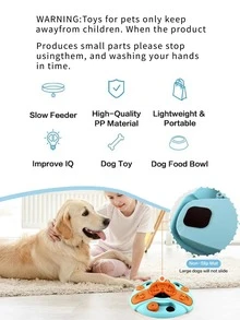 1pc Dog.Cat.Parrot.Rabbit.Pet Intelligence Toy Bowl, Pets Also Need Their Owner's Companionship! This Interesting Slow Feeder Bowl Toy Can Greatly Interact With The Owner And Enjoy Happy Times Together, We Strictly Selected PP Material, Odorless, Durable And For Play And Feeding - Orange - View 9