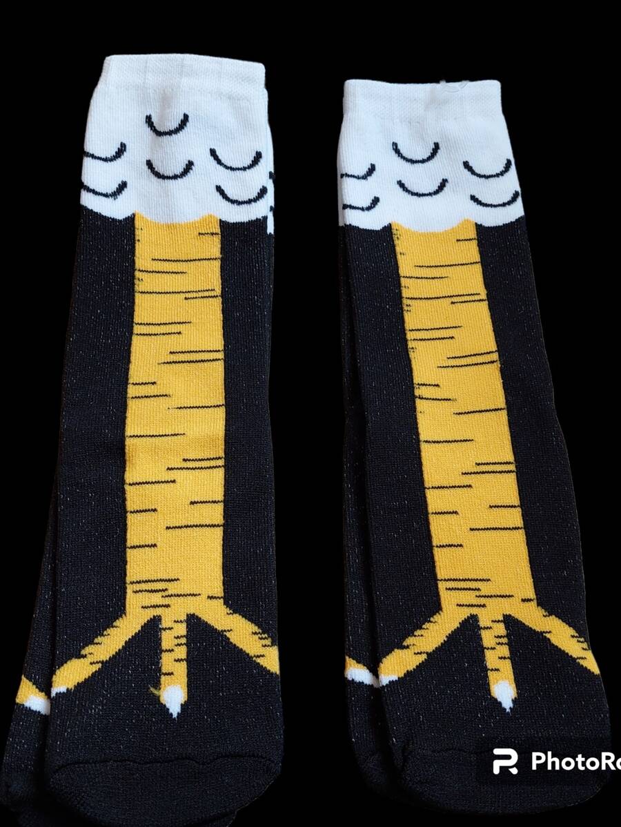 2 pares calcetas largas patas de pollo - Negro - Ver 1