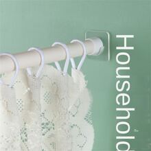No-Drilling Telescopic Rod Bracket With Adhesive Hook For Home Bathroom Kitchen Window Curtain Rod, Strong Adhesive Acrylic Tape Included Decorations Decor Festival Decor Room Decor Home Decor Bed Room Decor Dress Pants Shoes Jeans Boots Skirt Bedroom, Organizer, Home Storage, White T Shirt Women, Black Pants Women, Ladies Winter Clothes, Dress,